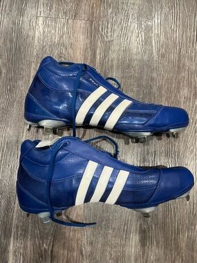adidas Blue Men's Athletic Cleats with White Stripes